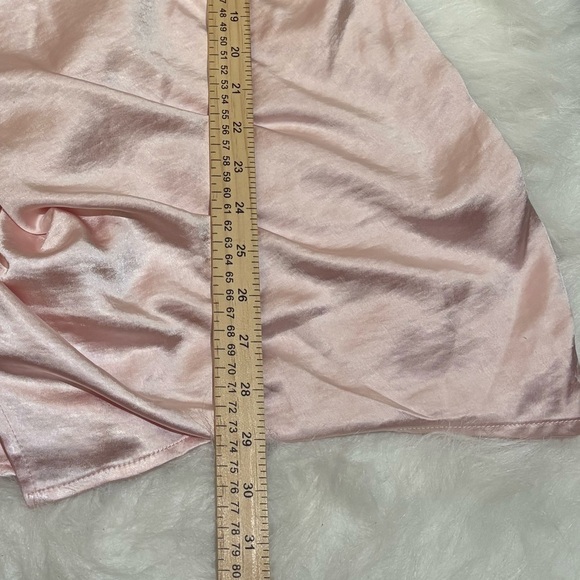 Lulus Long Sleeve Satin Dress As Always Pink Balloon Sleeve Mini Size Medium - Picture 4 of 8